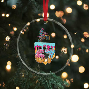 67 Six Seven Meme Crystal Glass Ornament Funny Dirt Bike Motocross Ice Cream Drip TS14 Print Your Wear