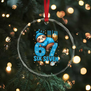 67 Six Seven Meme Crystal Glass Ornament Funny Hanukkah Sloth TS14 Print Your Wear