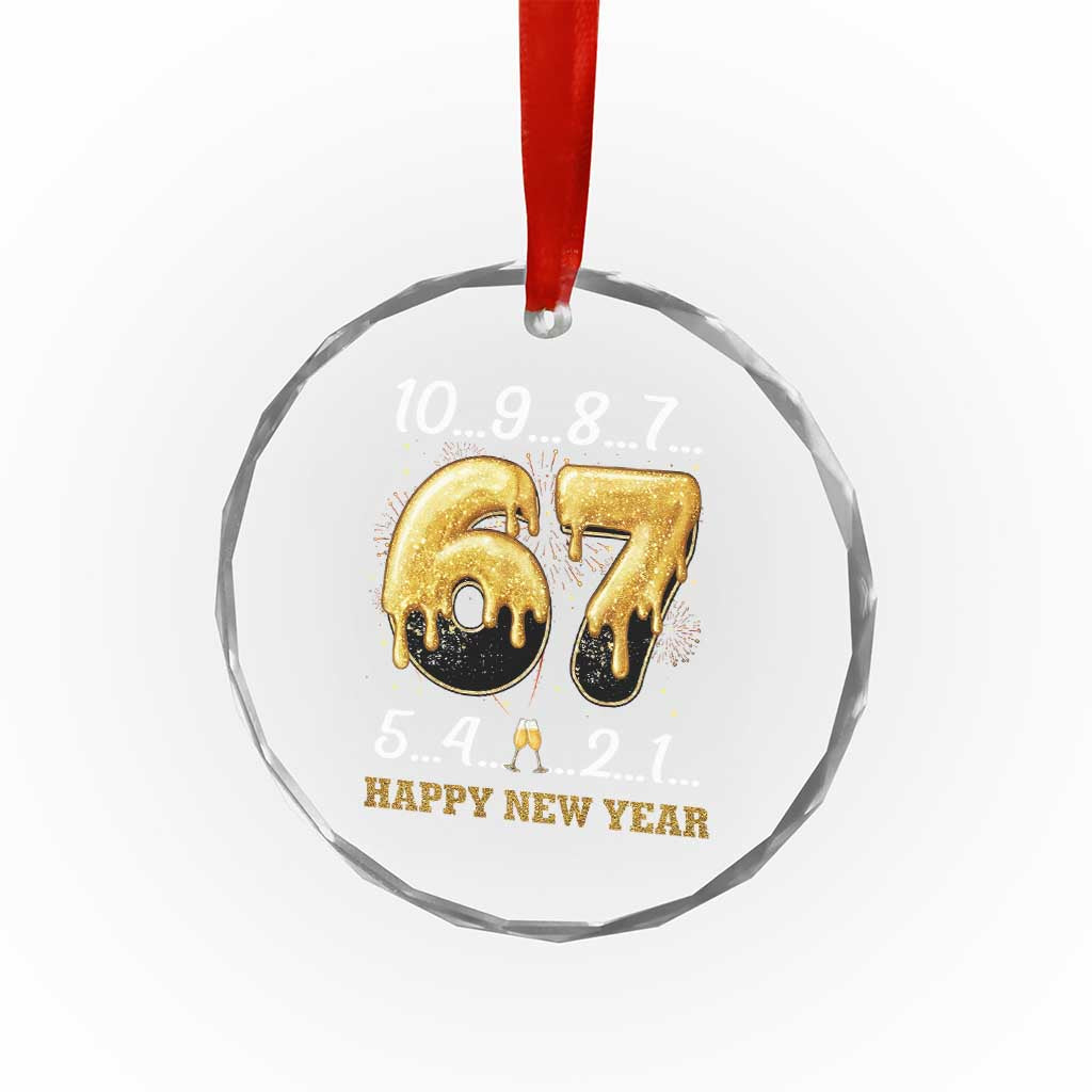 67 Six Seven Meme Crystal Glass Ornament Happy New Year 2026 TS14 Print Your Wear