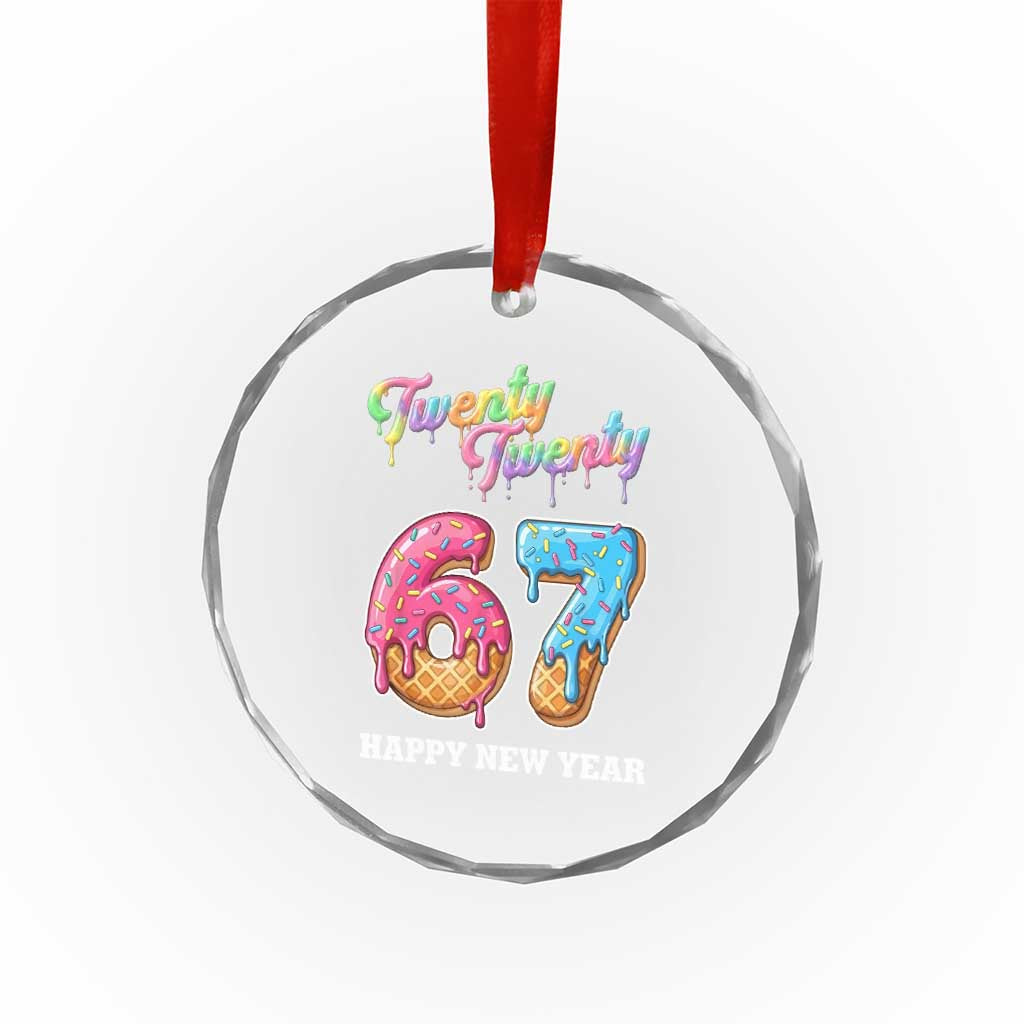 67 Six Seven Meme Crystal Glass Ornament New Year 2026 Ice Cream Drip TS14 Print Your Wear