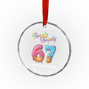 67 Six Seven Meme Crystal Glass Ornament New Year 2026 Ice Cream Drip TS14 Print Your Wear