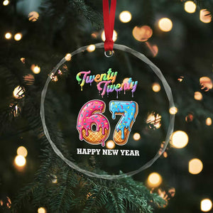 67 Six Seven Meme Crystal Glass Ornament New Year 2026 Ice Cream Drip TS14 Print Your Wear