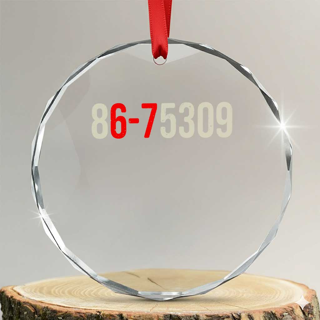67 Six Seven Meme Crystal Glass Ornament Vintage 80s Music 8675309 Jenny TS14 Transparent Glass 3'' Circle Print Your Wear