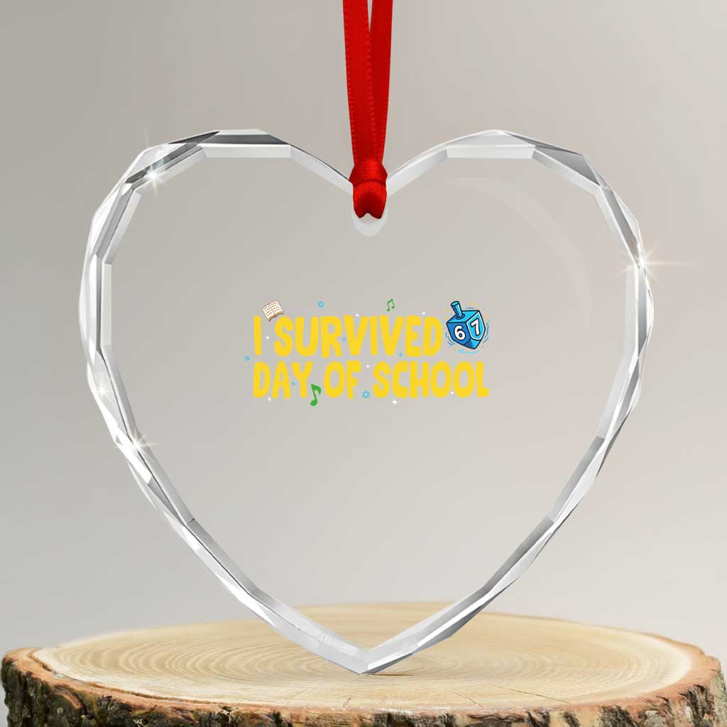 67 Six Seven Meme Heart Crystal Glass Ornament Funny Hanukkah School Days TS14 Transparent Glass 3'' Heart Print Your Wear