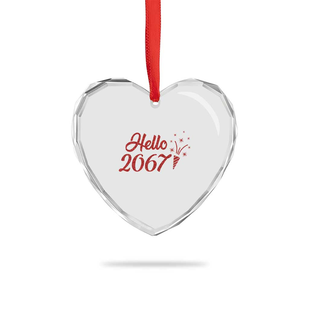 67 Six Seven Meme Heart Crystal Glass Ornament New Year 2026 TS14 Print Your Wear