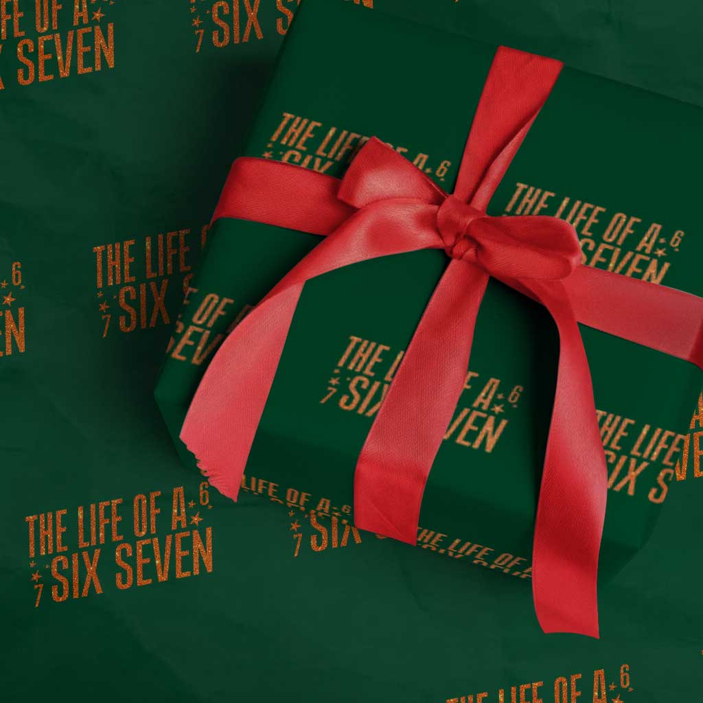 67 Six Seven Meme Wrapping Paper Roll TS14 Green Print Your Wear