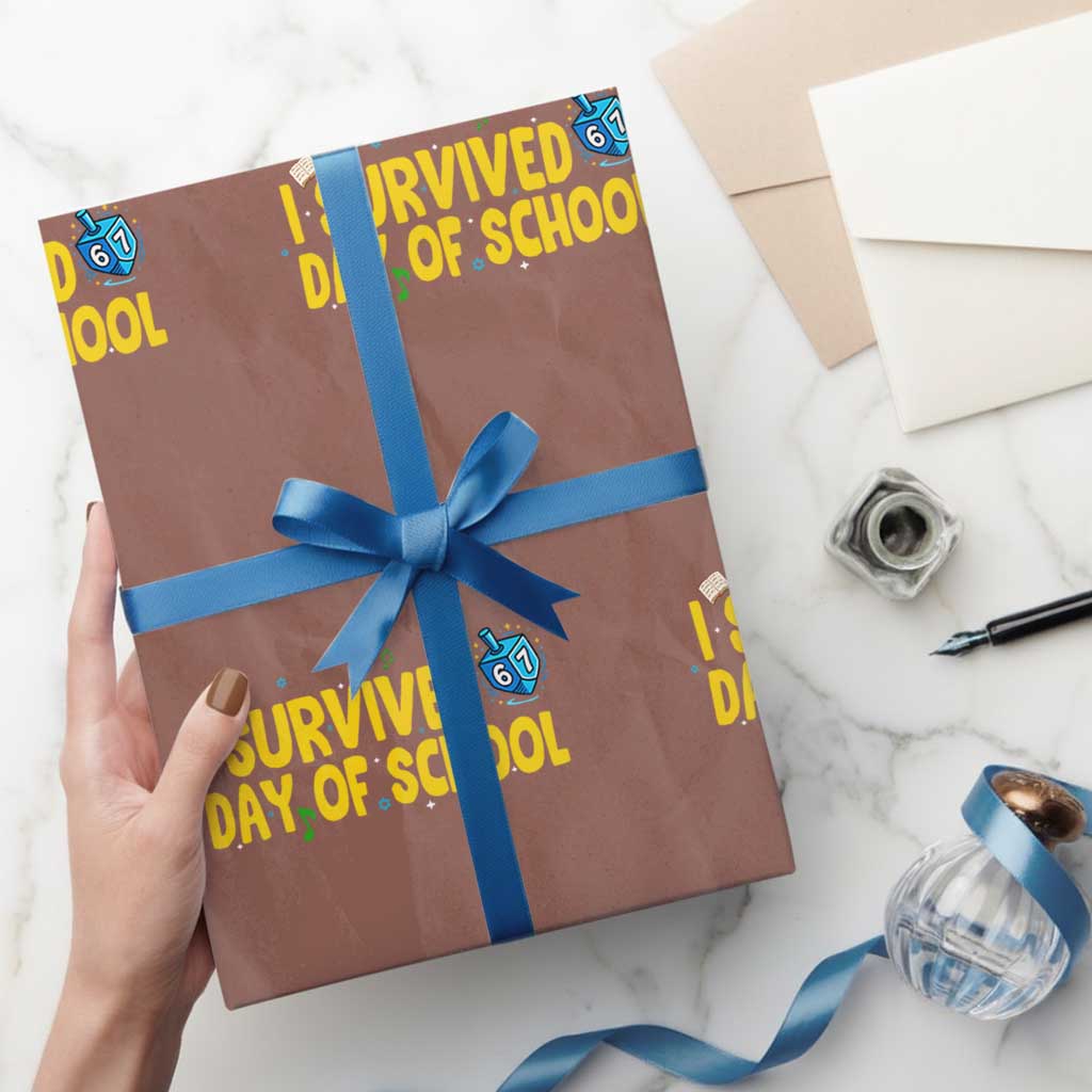 67 Six Seven Meme Wrapping Paper Roll Funny Hanukkah School Days TS14 Mocha Print Your Wear