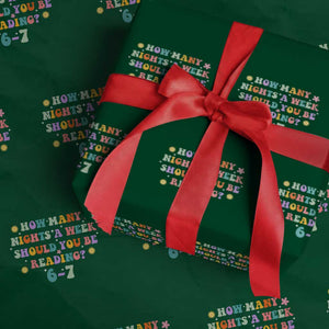 67 Six Seven Meme Wrapping Paper Roll Funny Reading Book Lover TS14 Green Print Your Wear