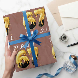 67 Six Seven Meme Wrapping Paper Roll Happy New Year 2026 TS14 Mocha Print Your Wear