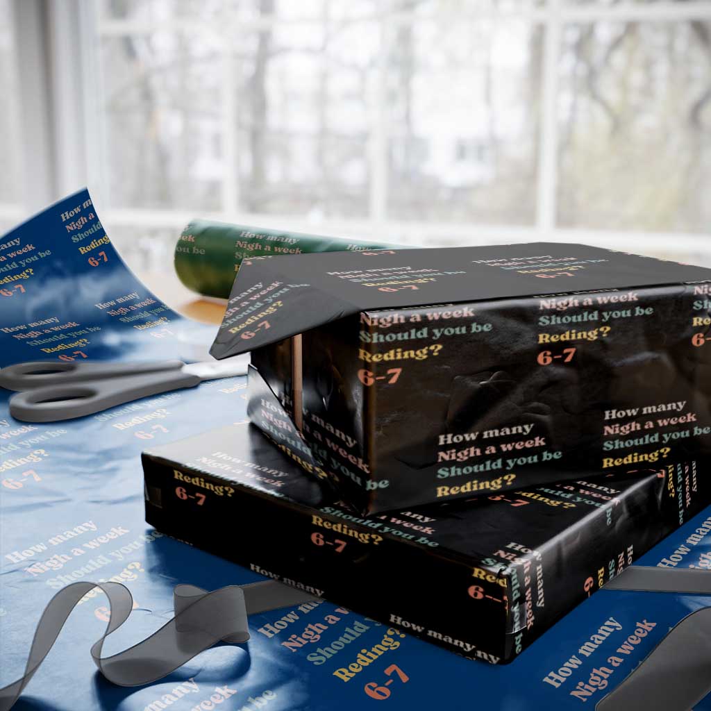 67 Six Seven Meme Wrapping Paper Roll How Many Nights Reading 67 TS14 Black Print Your Wear