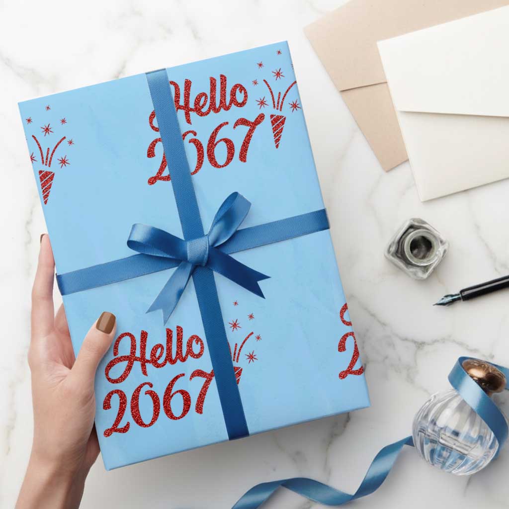 67 Six Seven Meme Wrapping Paper Roll New Year 2026 TS14 Light Blue Print Your Wear