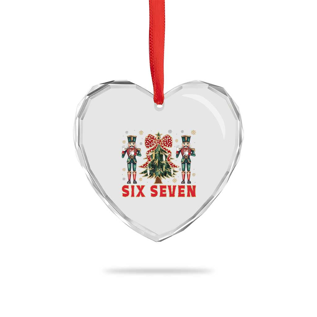 67 Six Seven Nutcracker Christmas Meme Heart Crystal Glass Ornament TS14 Print Your Wear