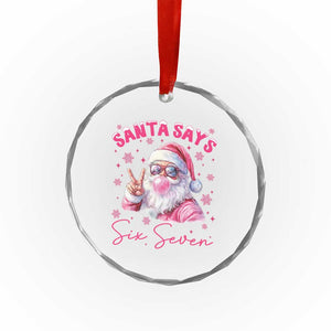 67 Six Seven Pink Santa Christmas Meme Crystal Glass Ornament TS14 Print Your Wear
