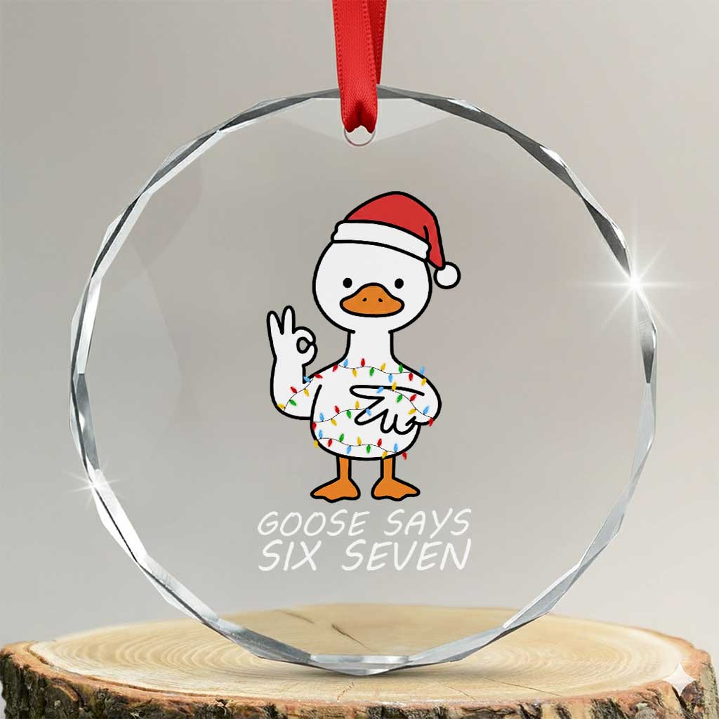 67 Six Seven Silly Goose Christmas Meme Crystal Glass Ornament TS14 Transparent Glass 3'' Circle Print Your Wear