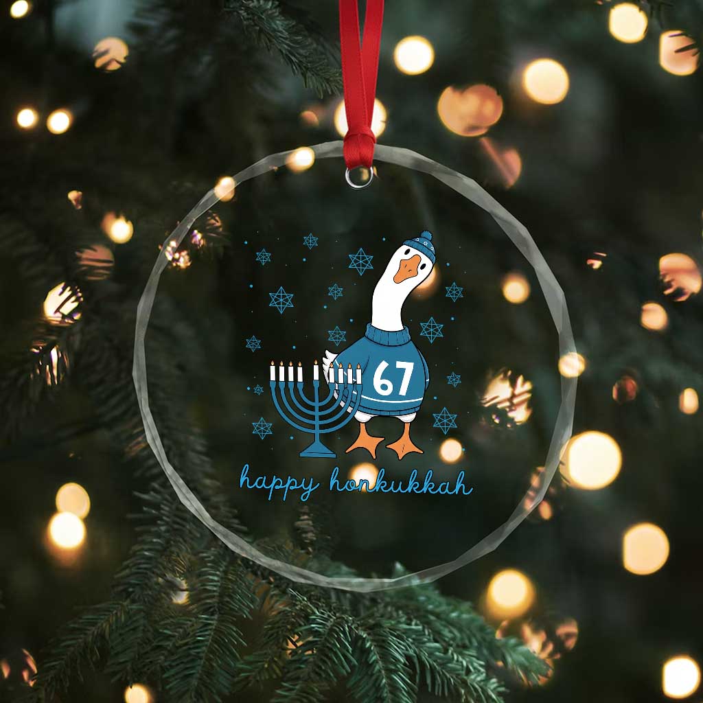 67 Six Seven Silly Goose Hanukkah Meme Crystal Glass Ornament Happy Honkukkah TS14 Print Your Wear