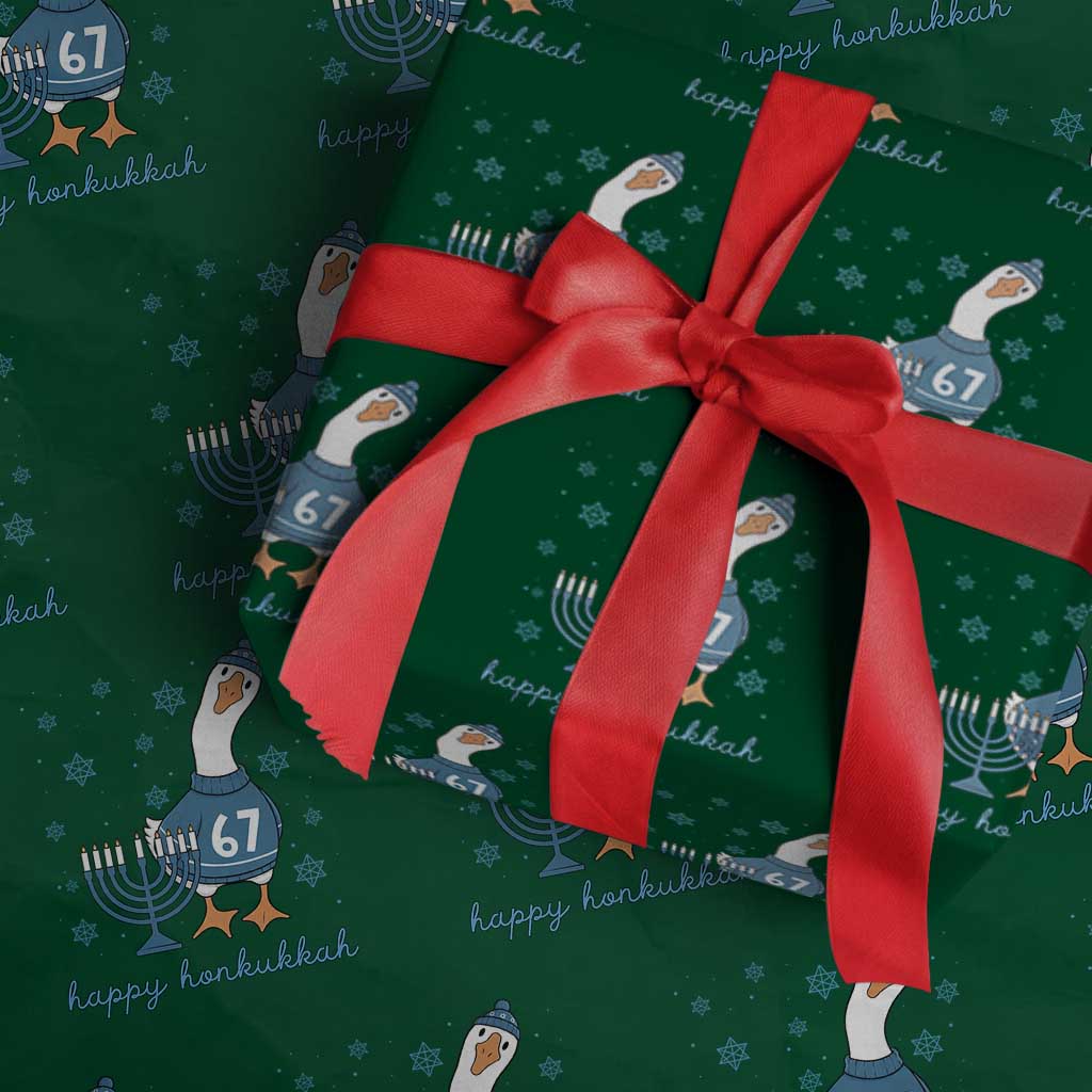 67 Six Seven Silly Goose Hanukkah Meme Wrapping Paper Roll Happy Honkukkah TS14 Green Print Your Wear