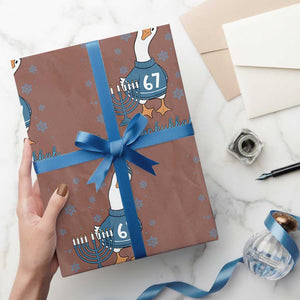 67 Six Seven Silly Goose Hanukkah Meme Wrapping Paper Roll Happy Honkukkah TS14 Mocha Print Your Wear
