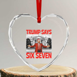 67 Six Seven Trump Christmas Heart Crystal Glass Ornament TS14 Transparent Glass 3'' Heart Print Your Wear