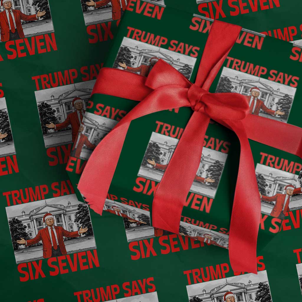 67 Six Seven Trump Christmas Wrapping Paper Roll TS14 Green Print Your Wear