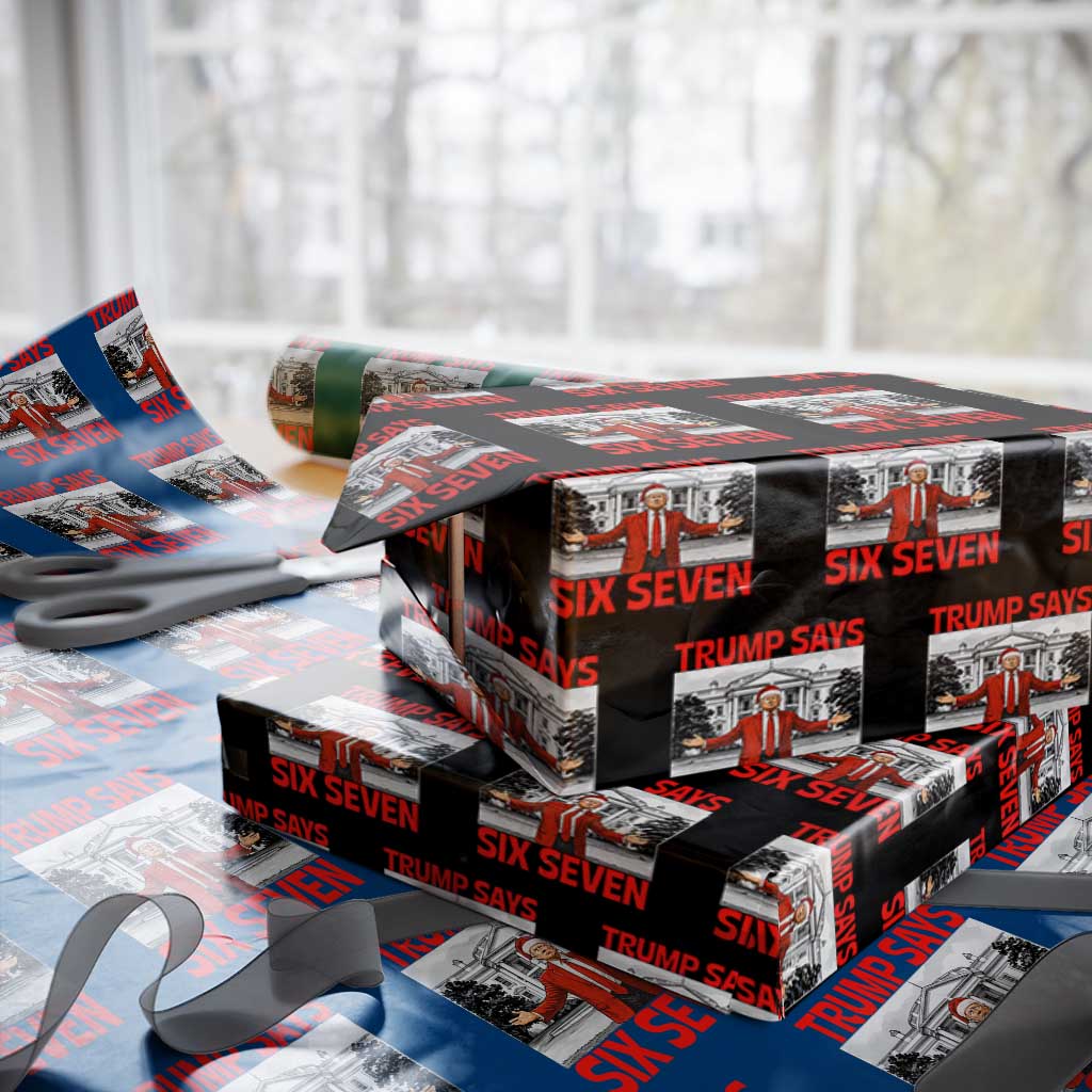 67 Six Seven Trump Christmas Wrapping Paper Roll TS14 Black Print Your Wear