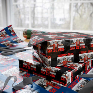 67 Six Seven Trump Christmas Wrapping Paper Roll TS14 Black Print Your Wear