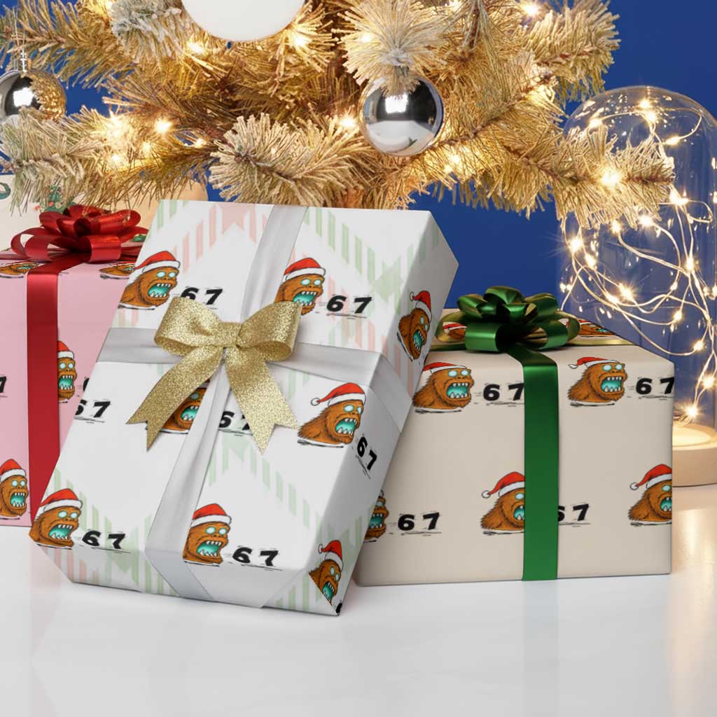 67 Six Seven Wrapping Paper Roll Funny Bigfoot Christmas TS14 Print Your Wear