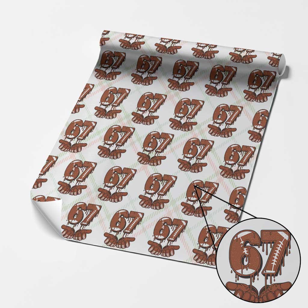 67 Six Seven Wrapping Paper Roll Funny Football Meme TS14 Christmas Plaid Print Your Wear