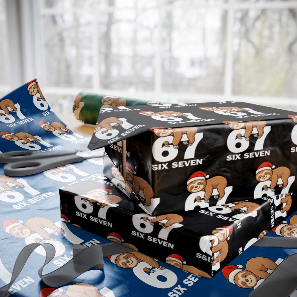 67 Six Seven Wrapping Paper Roll Funny Sloth Christmas TS14 Black Print Your Wear