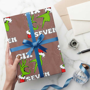 67 Six Seven Xmas Meme Wrapping Paper Roll Funny Elf Hands TS14 Mocha Print Your Wear