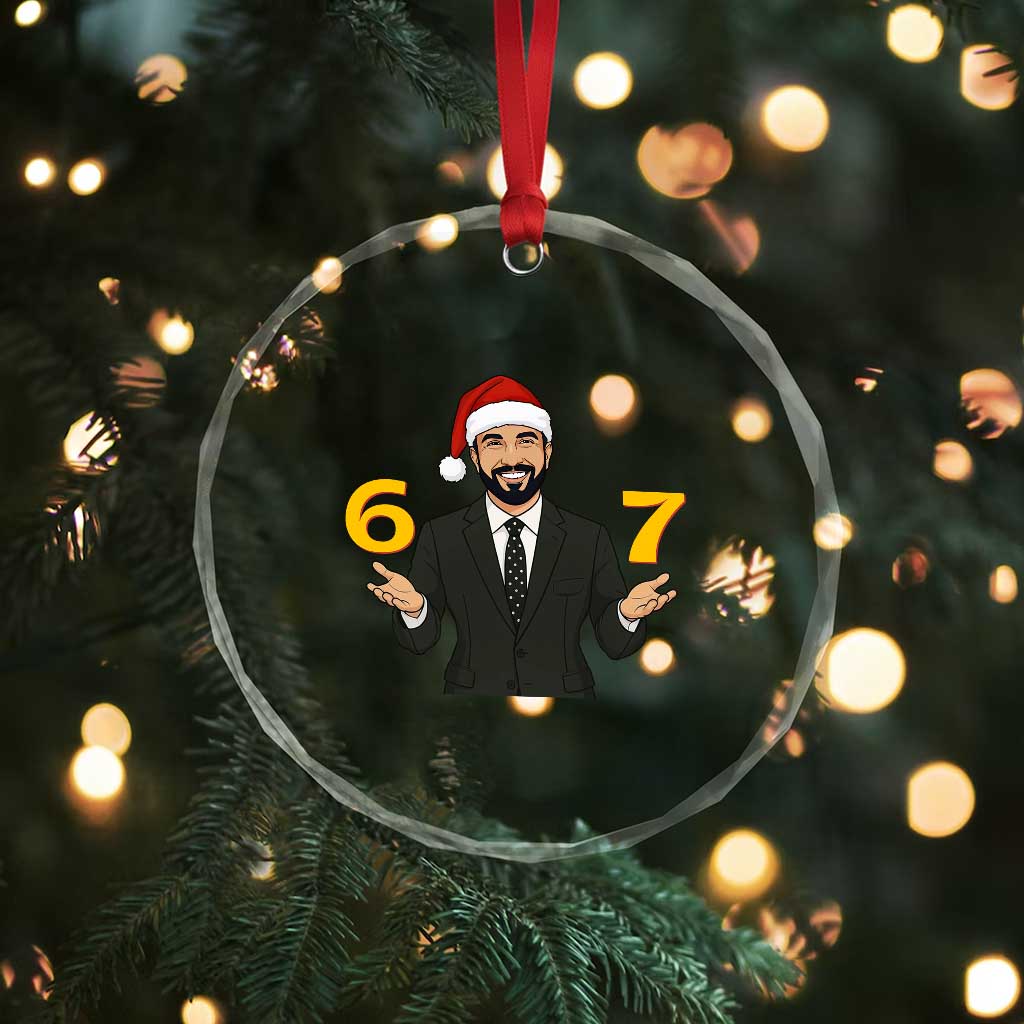 67 Six Seven Zohran Mamdani Christmas Crystal Glass Ornament TS14 Print Your Wear