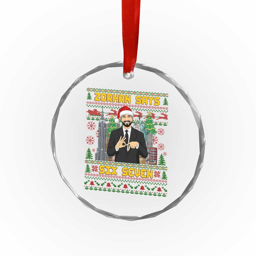 67 Six Seven Zohran Mamdani Christmas Crystal Glass Ornament Progressive Democrats TS14 Print Your Wear