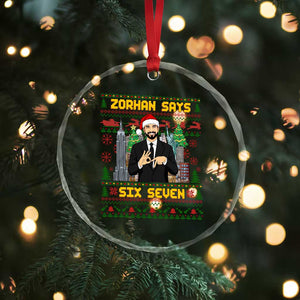 67 Six Seven Zohran Mamdani Christmas Crystal Glass Ornament Progressive Democrats TS14 Print Your Wear
