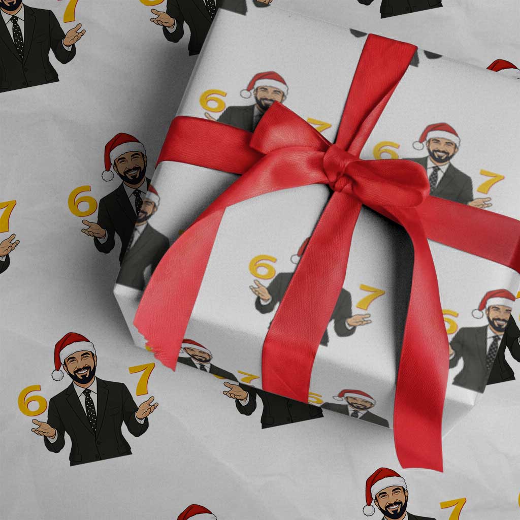 67 Six Seven Zohran Mamdani Christmas Wrapping Paper Roll TS14 White Print Your Wear