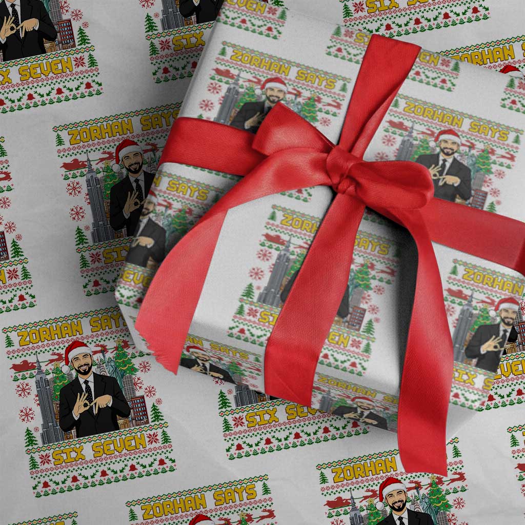 67 Six Seven Zohran Mamdani Christmas Wrapping Paper Roll Progressive Democrats TS14 White Print Your Wear