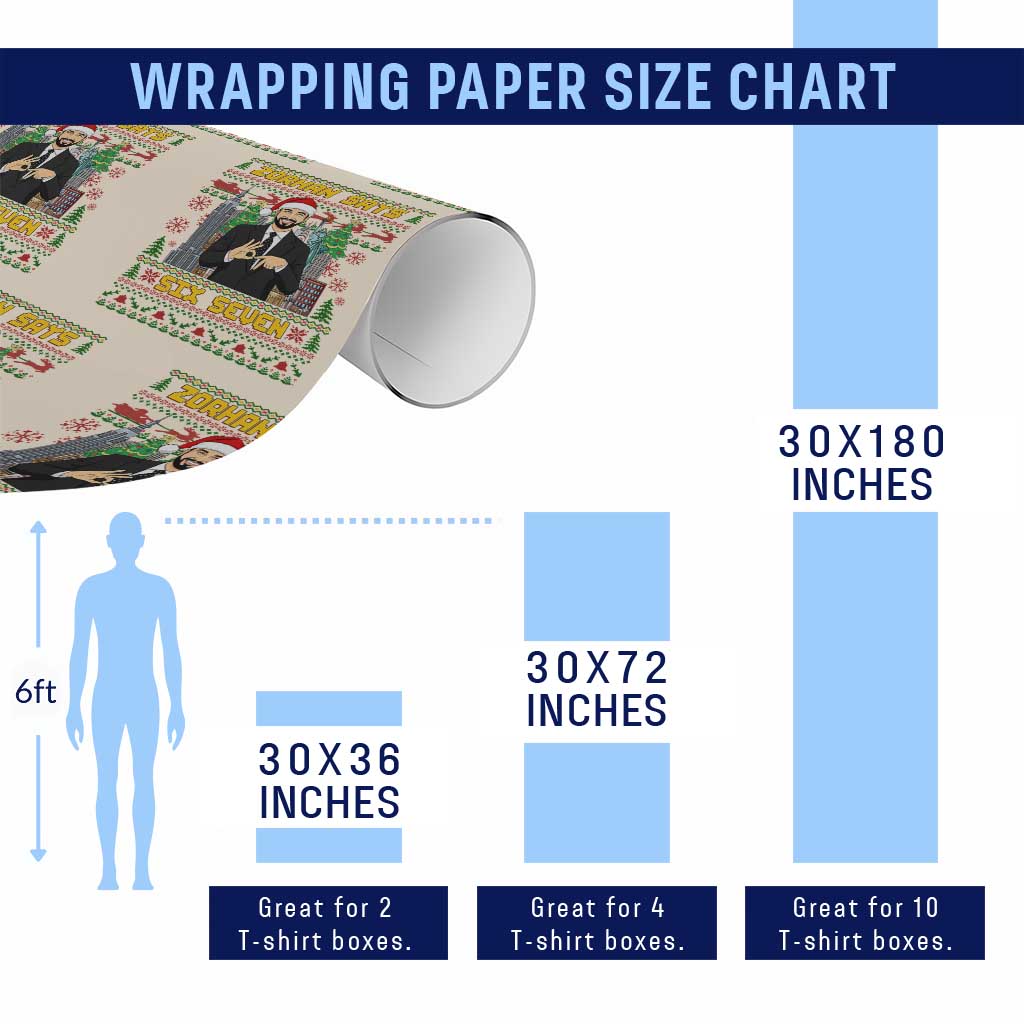67 Six Seven Zohran Mamdani Christmas Wrapping Paper Roll Progressive Democrats TS14 Print Your Wear
