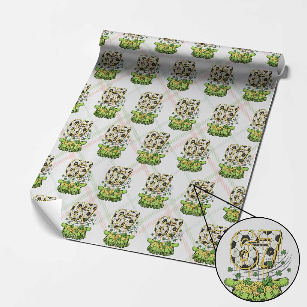 67 Soccer St Patricks Day Wrapping Paper Roll Funny Six Seven Gen Alpha Meme Drip TS14 Christmas Plaid Print Your Wear