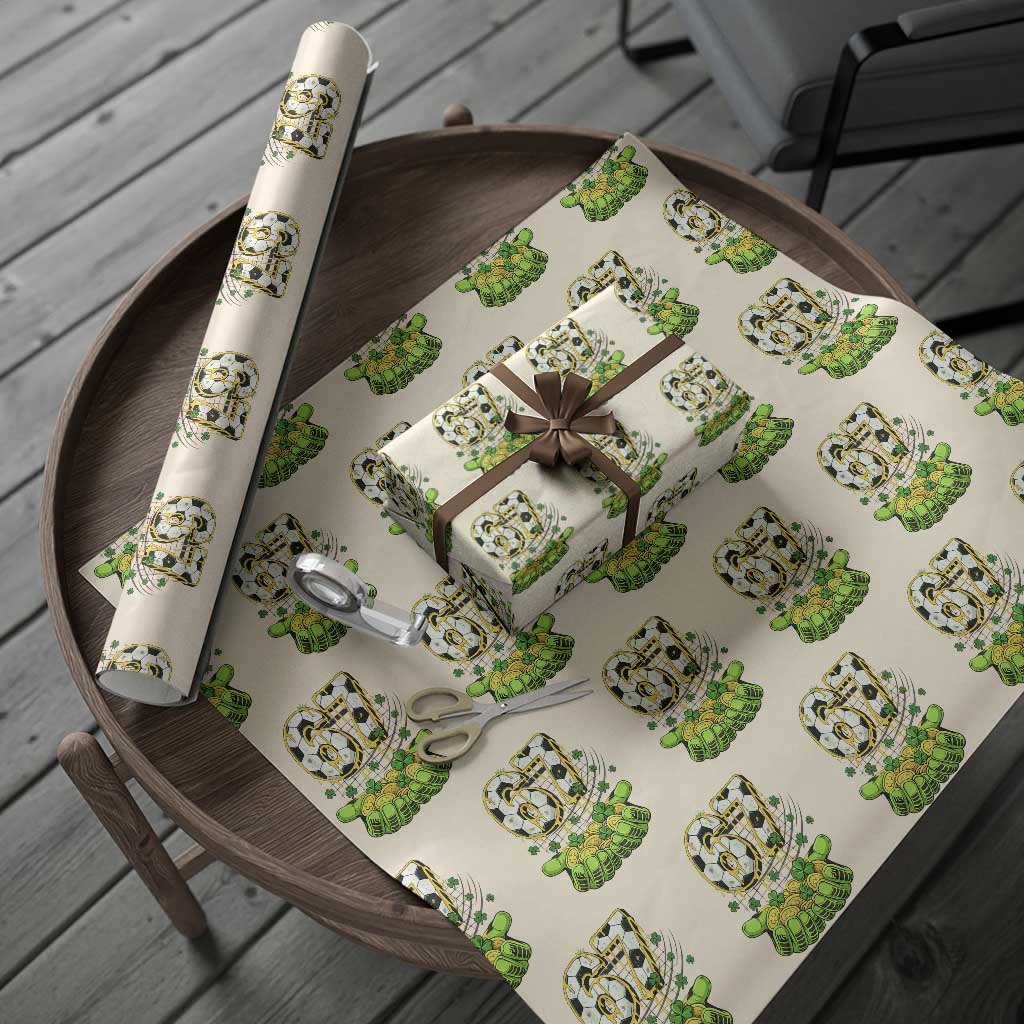 67 Soccer St Patricks Day Wrapping Paper Roll Funny Six Seven Gen Alpha Meme Drip TS14 Beige Print Your Wear
