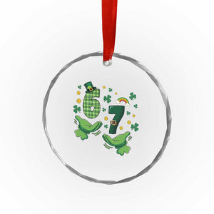 67 St Patricks Day Crystal Glass Ornament Funny Six Seven Hands Meme TS14 Print Your Wear