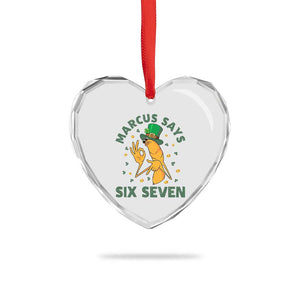 67 St Patricks Day Heart Crystal Glass Ornament Funny Marcus The Worm Say Six Seven Meme TS14 Print Your Wear