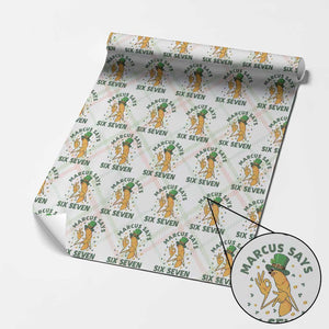 67 St Patricks Day Wrapping Paper Roll Funny Marcus The Worm Say Six Seven Meme TS14 Christmas Plaid Print Your Wear