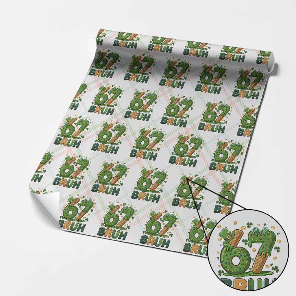 67 St Patricks Day Wrapping Paper Roll Funny Six Seven Bruh Meme TS14 Christmas Plaid Print Your Wear