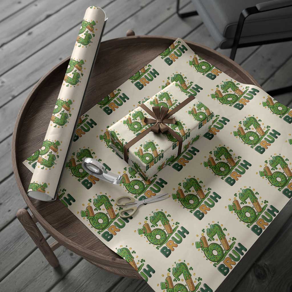 67 St Patricks Day Wrapping Paper Roll Funny Six Seven Bruh Meme TS14 Beige Print Your Wear