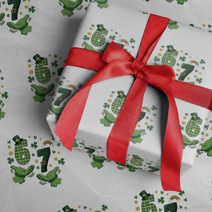 67 St Patricks Day Wrapping Paper Roll Funny Six Seven Hands Meme TS14 White Print Your Wear