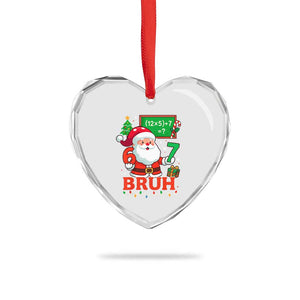 67 Teacher Christmas Heart Crystal Glass Ornament Santa Six Seven Meme Math Equation Bruh TS10 Print Your Wear