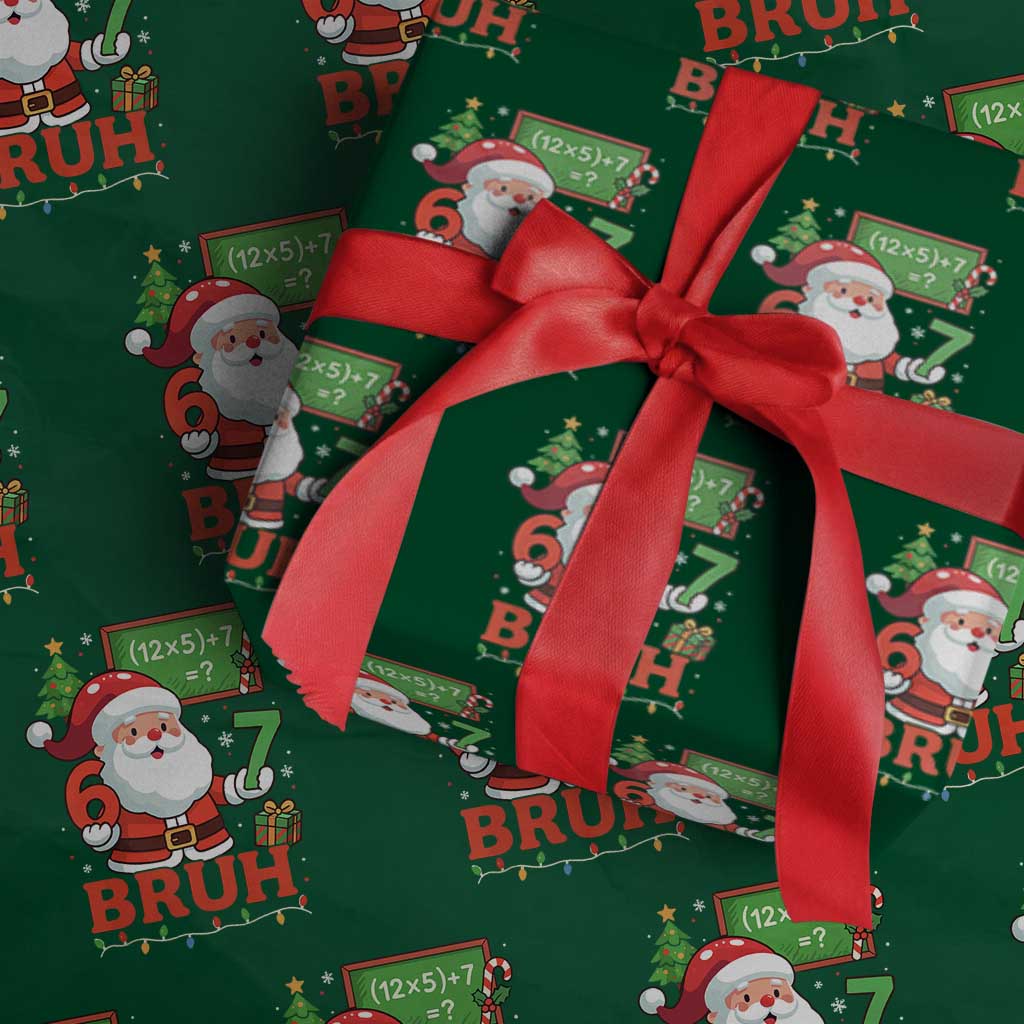 67 Teacher Christmas Wrapping Paper Roll Santa Six Seven Meme Math Equation Bruh TS10 Green Print Your Wear