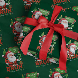 67 Teacher Christmas Wrapping Paper Roll Santa Six Seven Meme Math Equation Bruh TS10 Green Print Your Wear