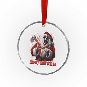 67 Terrifier Santa Horror Christmas Crystal Glass Ornament Funny Six Seven Meme Holiday Movie TS14 Print Your Wear