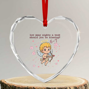 67 Valentine Meme Heart Crystal Glass Ornament Funny Six Seven Cupid Saying TS14 Transparent Glass 3'' Heart Print Your Wear