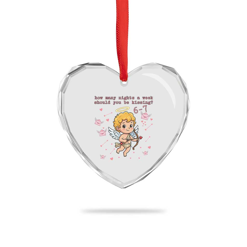 67 Valentine Meme Heart Crystal Glass Ornament Funny Six Seven Cupid Saying TS14 Print Your Wear