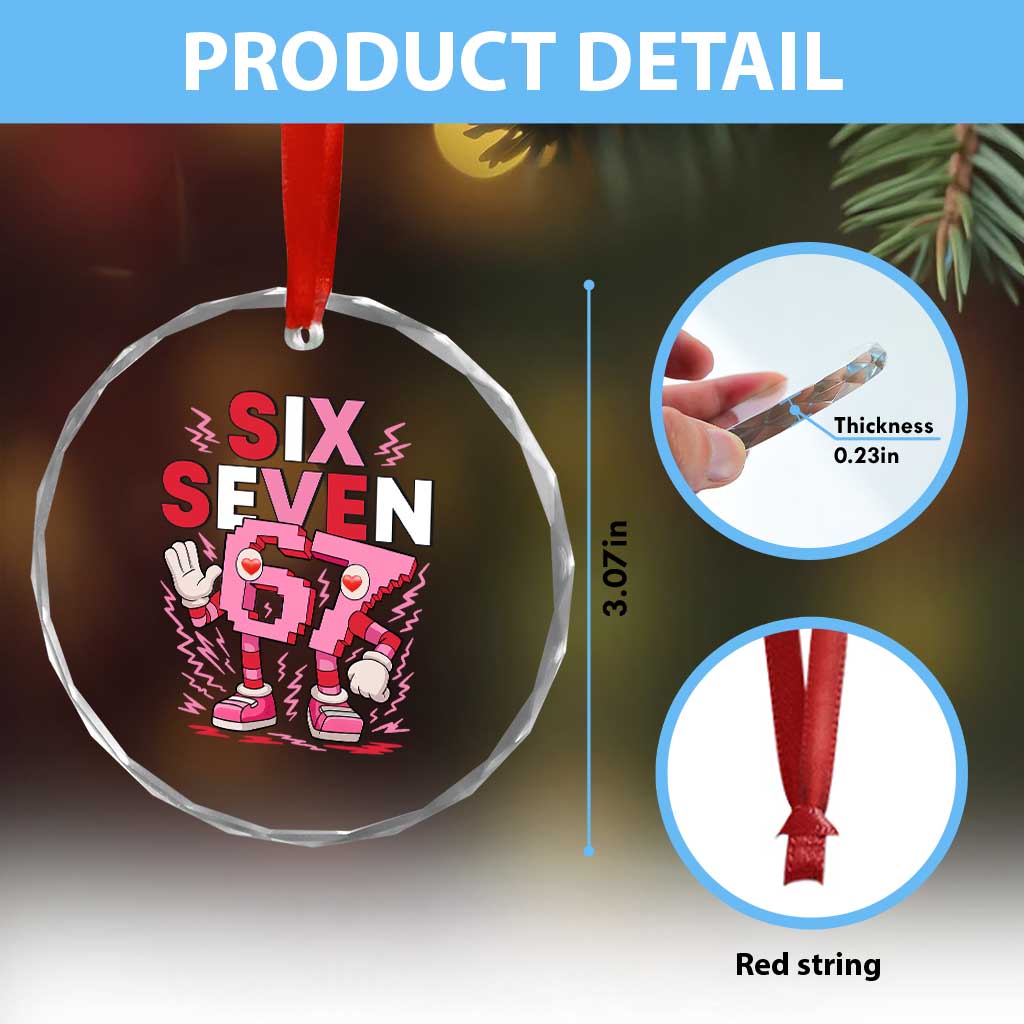 67 Valentines Crystal Glass Ornament Funny Six Seven Brainrot Meme TS14 Print Your Wear